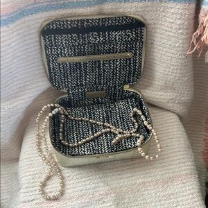 Stella & Dot Gold Textured Cosmetic Bag